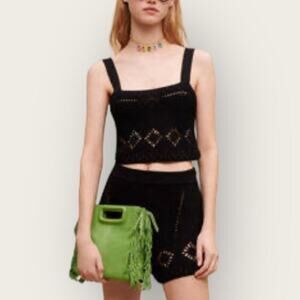 NWT | Maje | Crochet Cami Crop | Black | 2/M